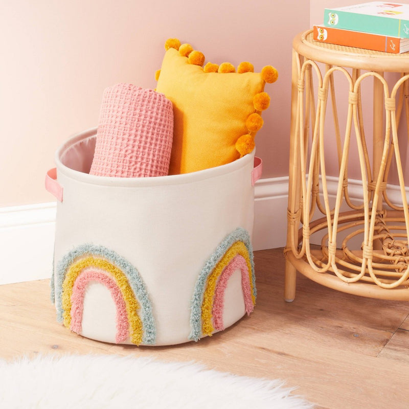 Tufted Canvas Storage Bin - Cloud Island Pink L