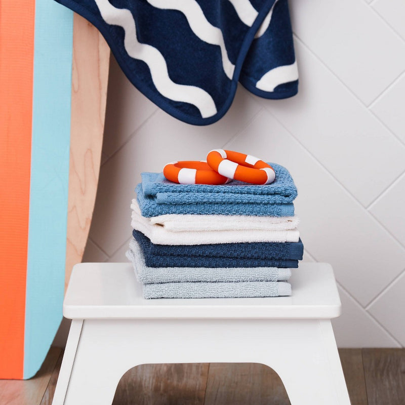 8pc 12"x12" Washcloth Set Blue - Pillowfort