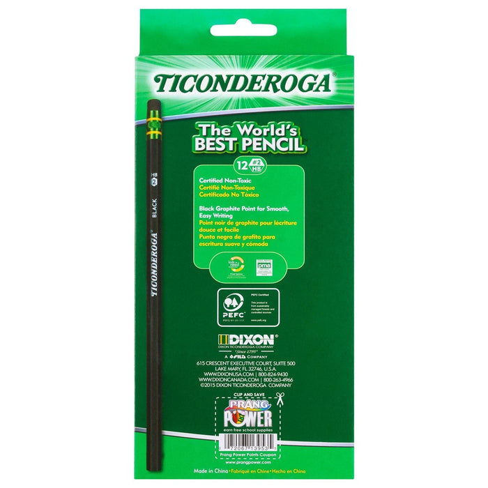 Ticonderoga #2 Wooden Pencils, 0.7mm, 12ct