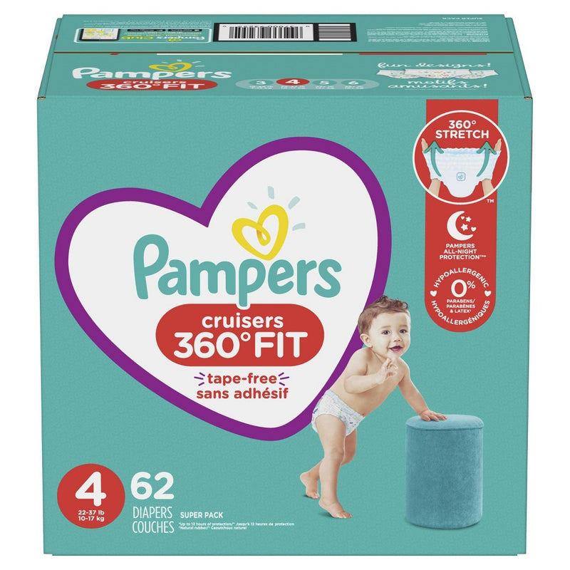 Pampers Cruisers 360 Disposable Diapers Super Pack - Size 4 (62ct)