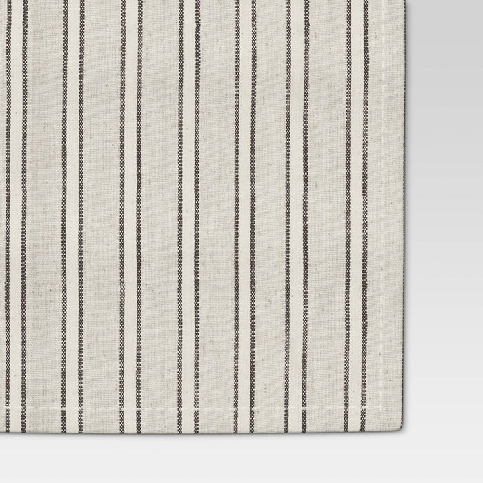 108" x 14" Cotton Striped Table Runner Natural - Threshold