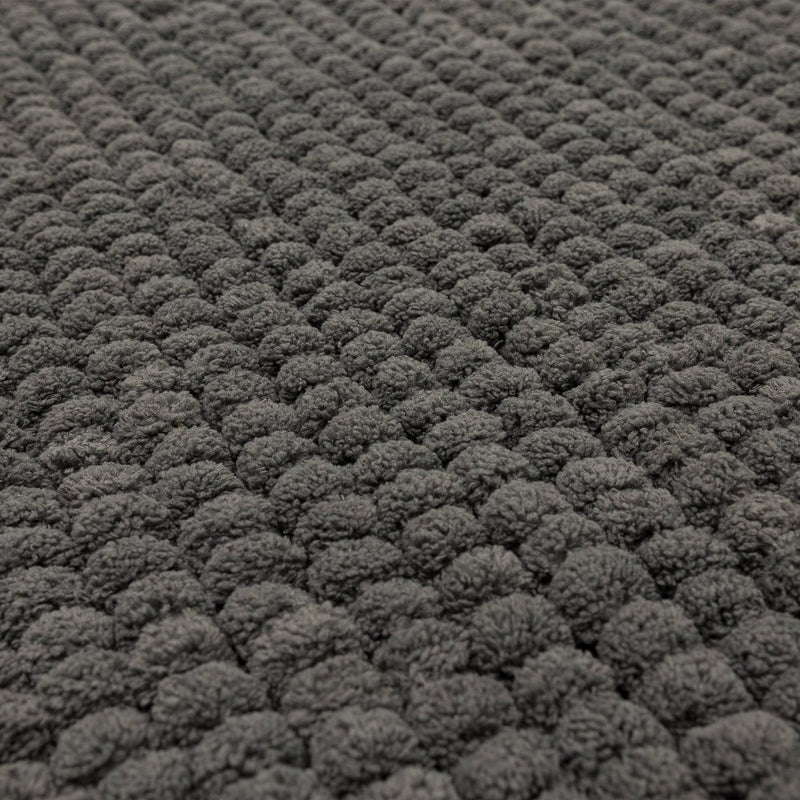 17"x24" Chunky Chenille Memory Foam Bath Rug Dark Gray - Room Essentials