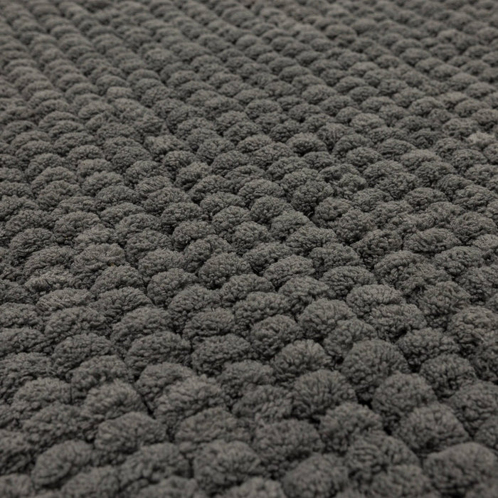 17"x24" Chunky Chenille Memory Foam Bath Rug Dark Gray - Room Essentials