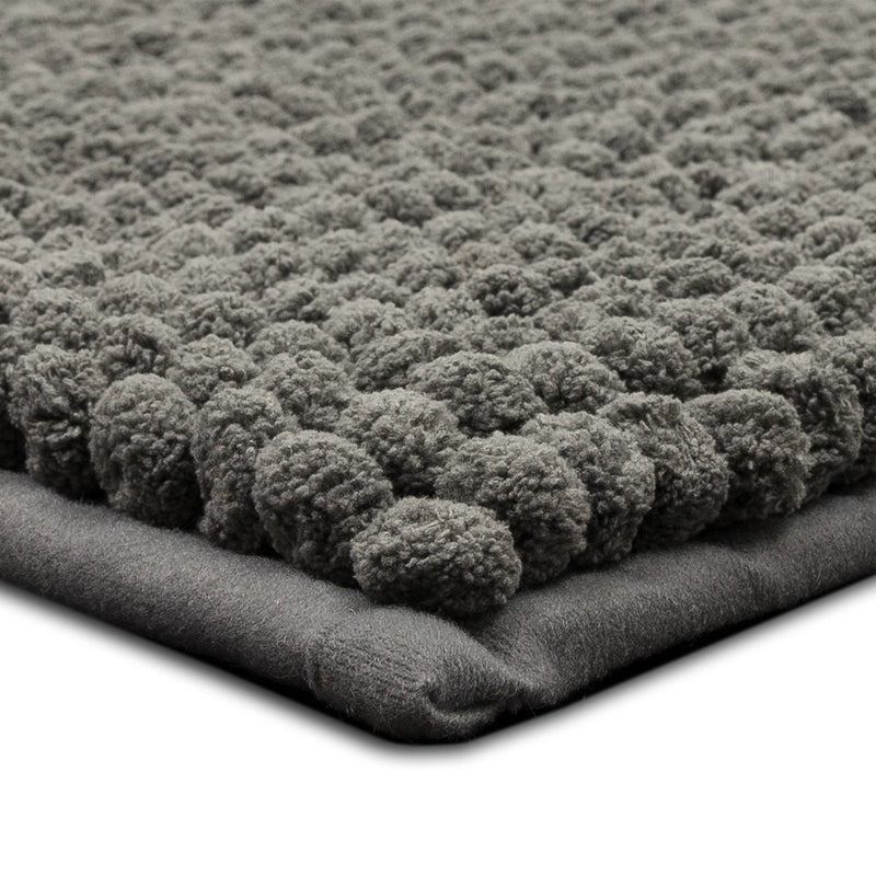 17"x24" Chunky Chenille Memory Foam Bath Rug Dark Gray - Room Essentials