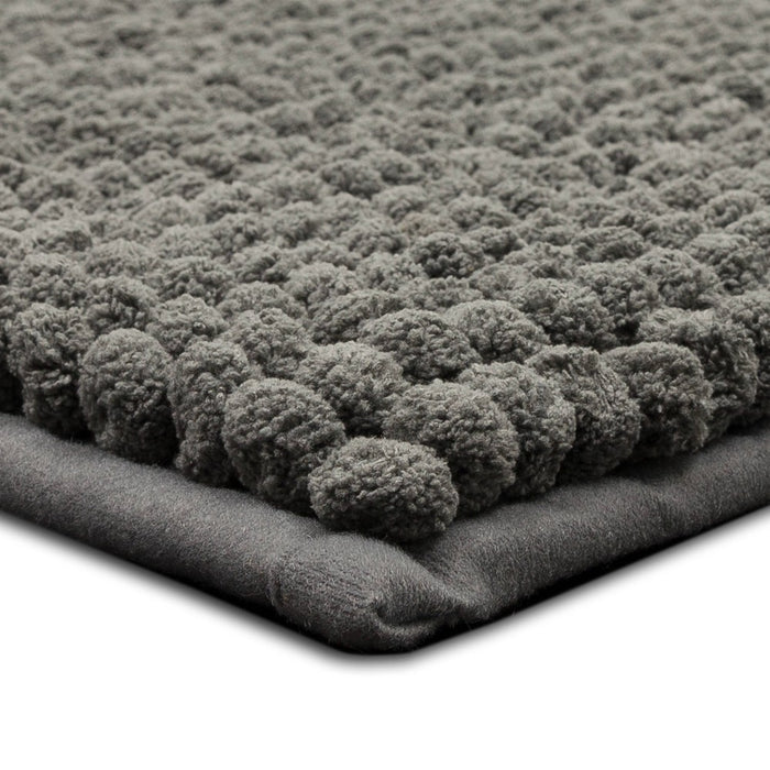 17"x24" Chunky Chenille Memory Foam Bath Rug Dark Gray - Room Essentials