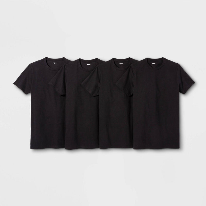 Men's Short Sleeve 4pk Crew-Neck T-Shirt - Goodfellow & Co Black XL