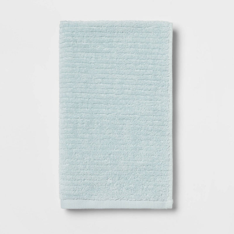 4pk Quick Dry Ribbed Hand/Wash Towel Set Aqua - Threshold