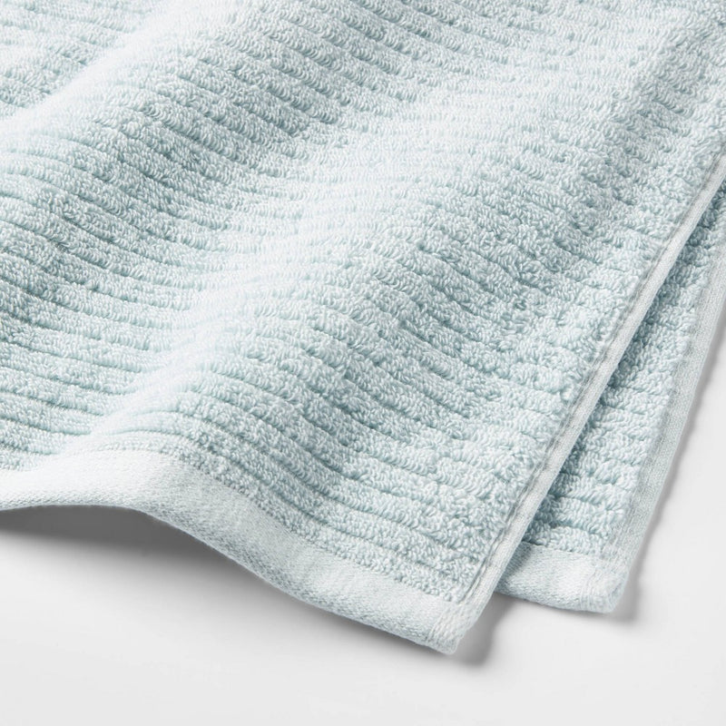 4pk Quick Dry Ribbed Hand/Wash Towel Set Aqua - Threshold