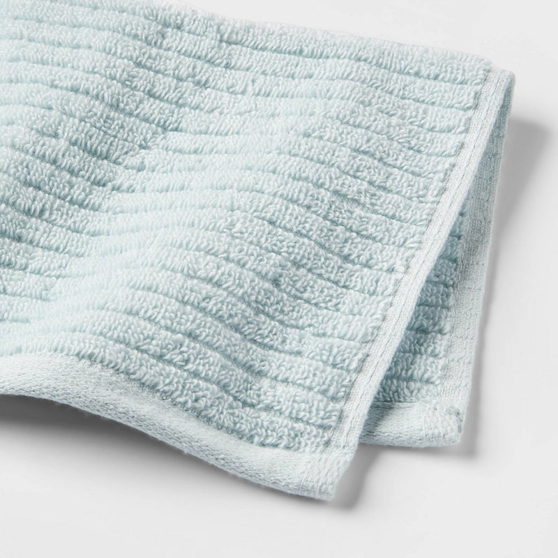 4pk Quick Dry Ribbed Hand/Wash Towel Set Aqua - Threshold