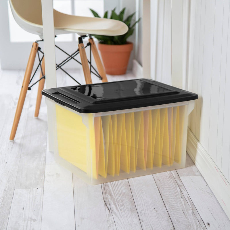 Sterilite 18.5" x 14" Plastic File Box Clear/Black