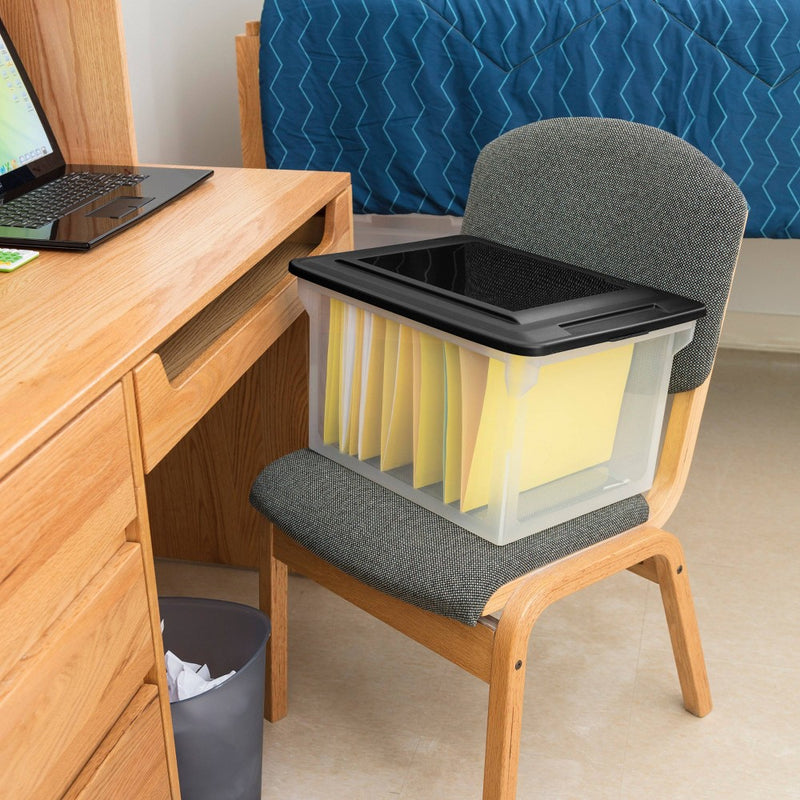 Sterilite 18.5" x 14" Plastic File Box Clear/Black