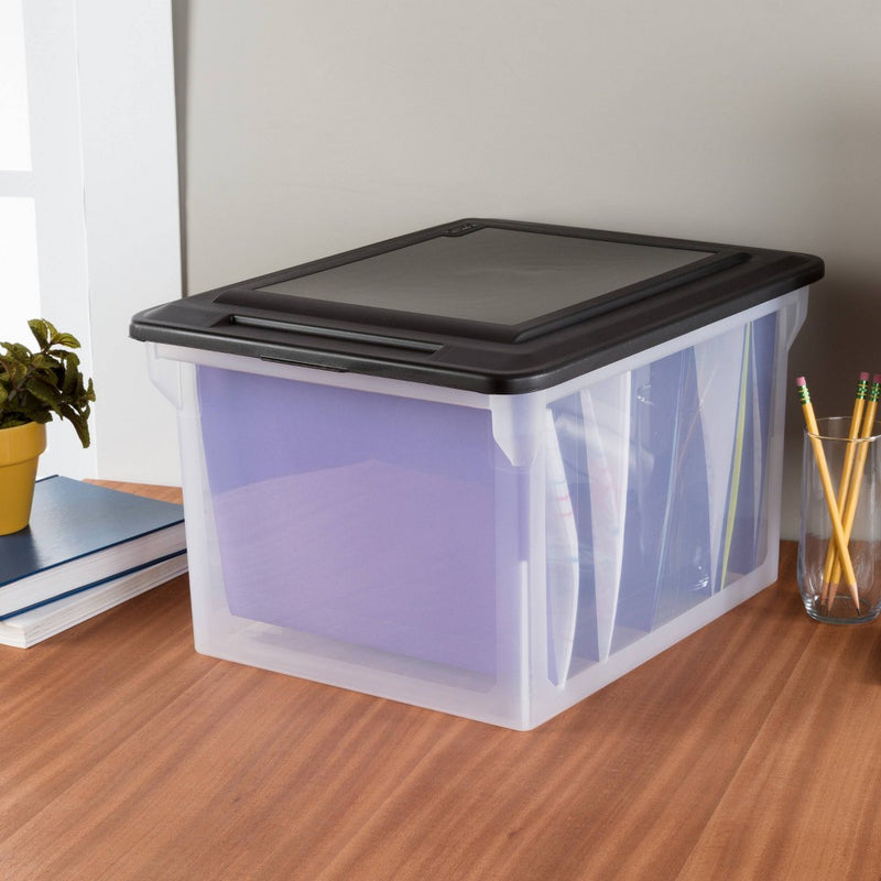 Sterilite 18.5" x 14" Plastic File Box Clear/Black