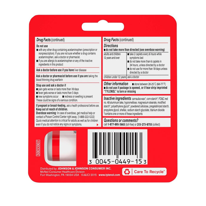 Tylenol Extra Strength Pain Reliever Caplets - Acetaminophen - 10ct
