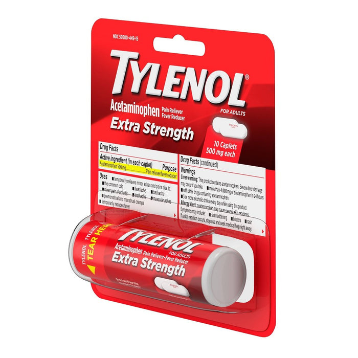Tylenol Extra Strength Pain Reliever Caplets - Acetaminophen - 10ct