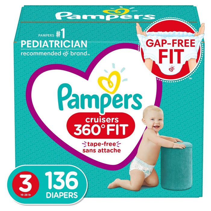 Pampers Cruisers 360 Disposable Diapers Enormous Pack - 136ct