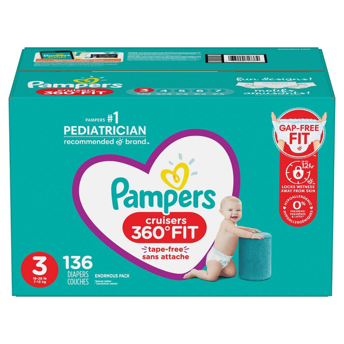 Pampers Cruisers 360 Disposable Diapers Enormous Pack - 136ct