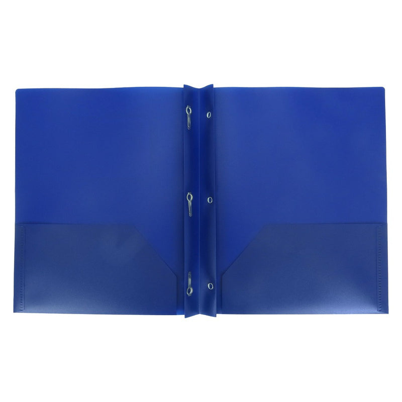 2 Pocket Plastic Folder with Prongs Blue - up & up6