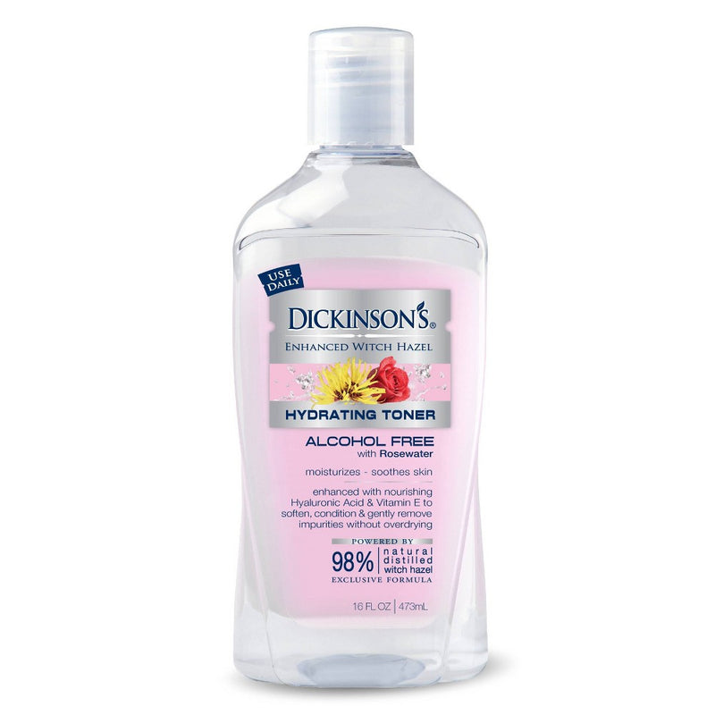 Dickinson's Enhanced Witch Hazel with Rosewater Alcohol-Free 98% Natural Formula Hydrating Toner - 16 fl oz