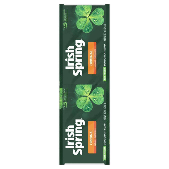 Irish Spring Original Mens Deodorant Bar Soap for Body and Hands - Washes Away Bacteria - 12pk - 3.7oz each