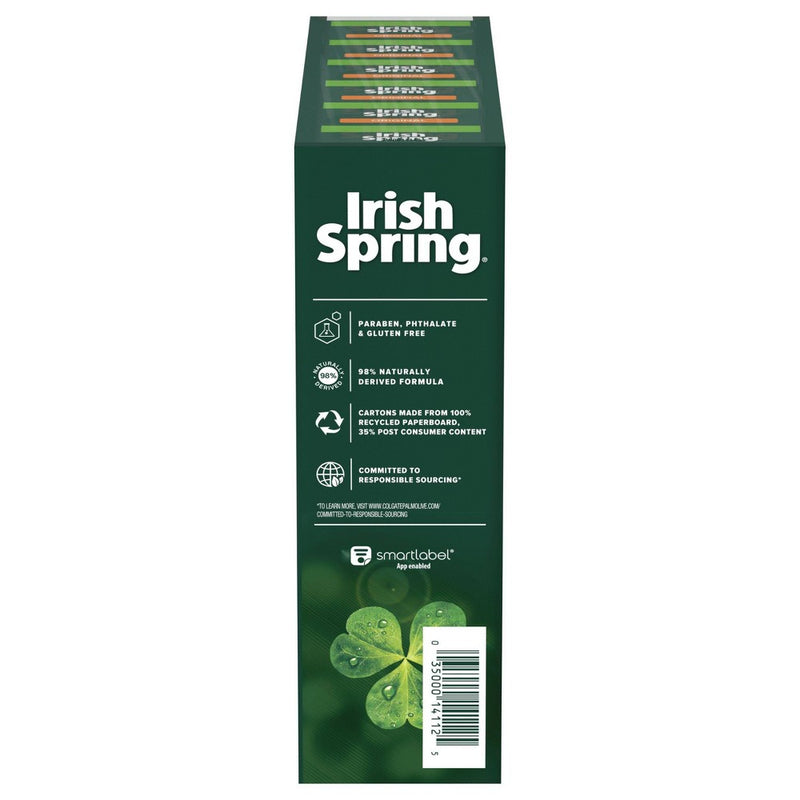 Irish Spring Original Mens Deodorant Bar Soap for Body and Hands - Washes Away Bacteria - 12pk - 3.7oz each