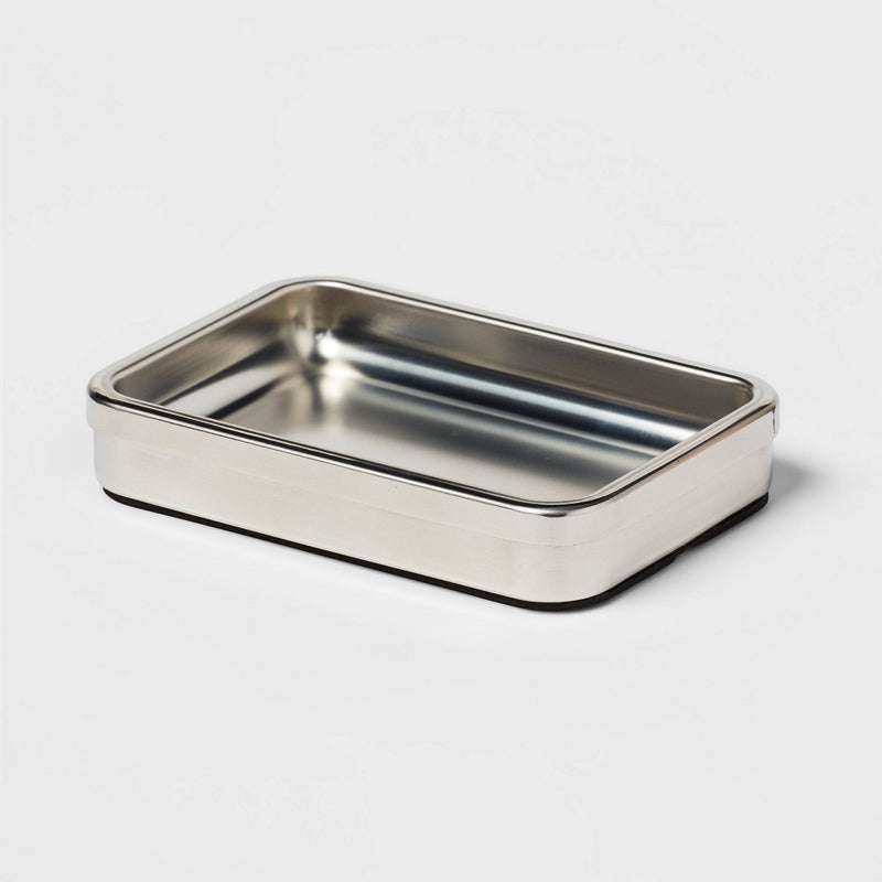 Brushed Stainless Steel Soap Dish - Threshold