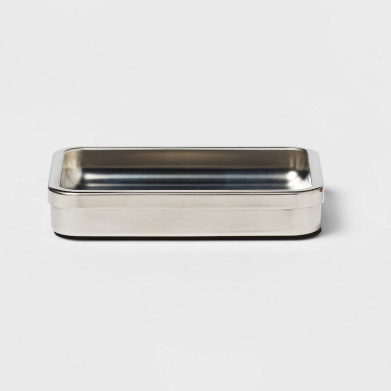 Brushed Stainless Steel Soap Dish - Threshold