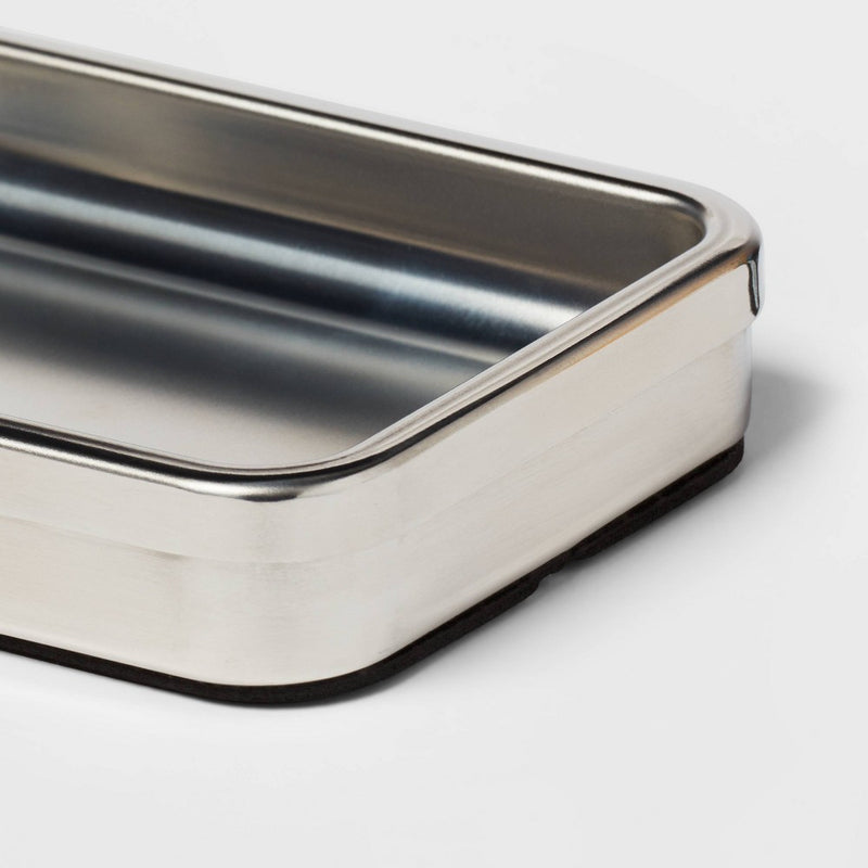 Brushed Stainless Steel Soap Dish - Threshold