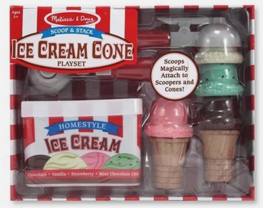 Melissa & Doug Scoop and Stack Ice Cream Cone Magnetic Pretend Play Set
