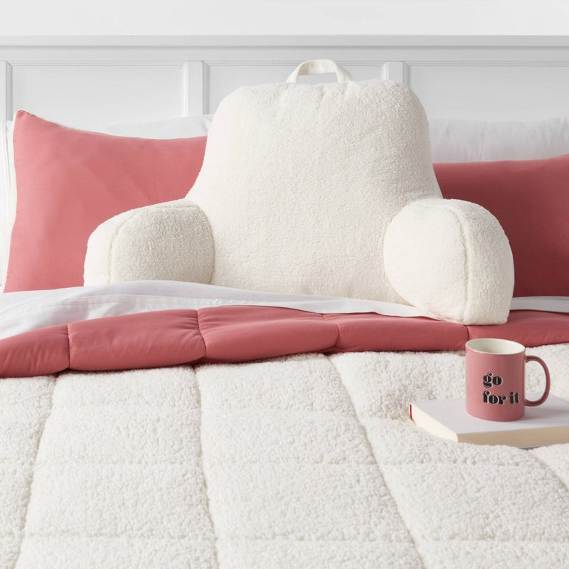 Sherpa Bed Rest Pillow Cream - Room Essentials