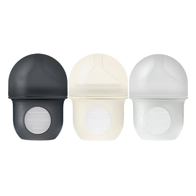 Boon NURSH 4oz 3pk Silicone Bottle - Gray