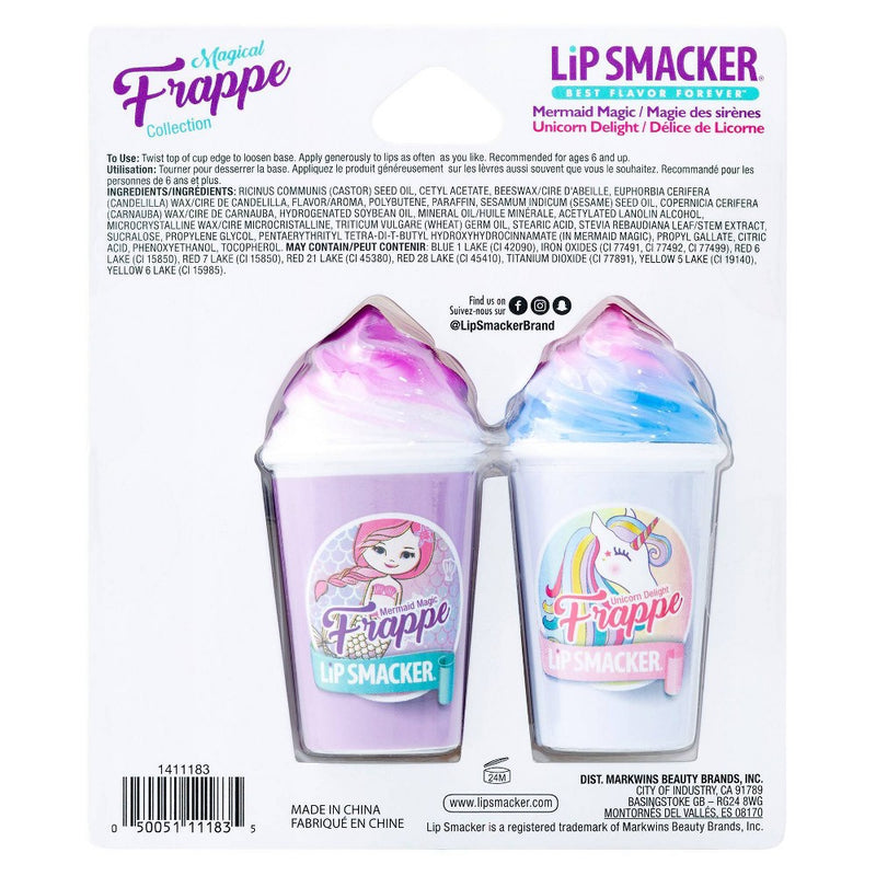 Lip Smacker Beverage Frappe Cup + Lip Balm - Unicorn/Mermaid - 3pk