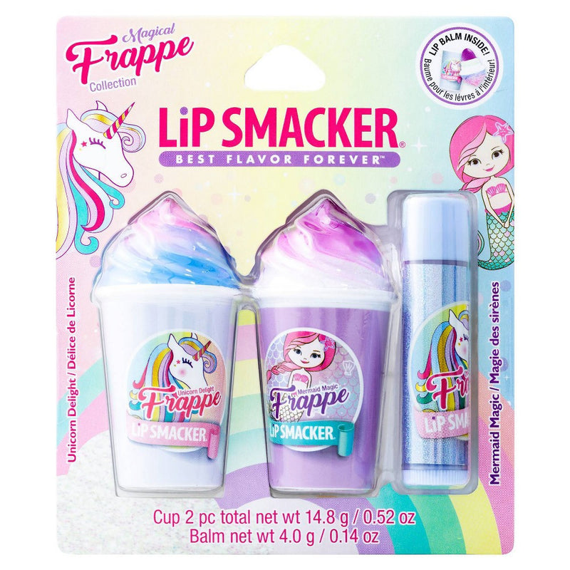 Lip Smacker Beverage Frappe Cup + Lip Balm - Unicorn/Mermaid - 3pk