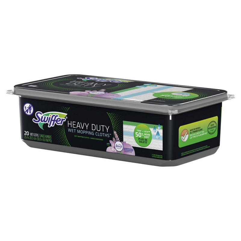 Swiffer Sweeper Heavy Duty Multi-Surface Wet Cloth Refills for Floor Mopping and Cleaning, Lavender scent - 20ct