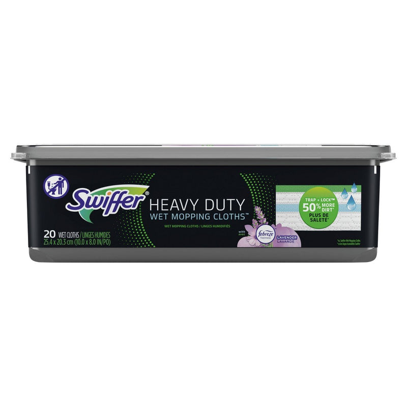 Swiffer Sweeper Heavy Duty Multi-Surface Wet Cloth Refills for Floor Mopping and Cleaning, Lavender scent - 20ct