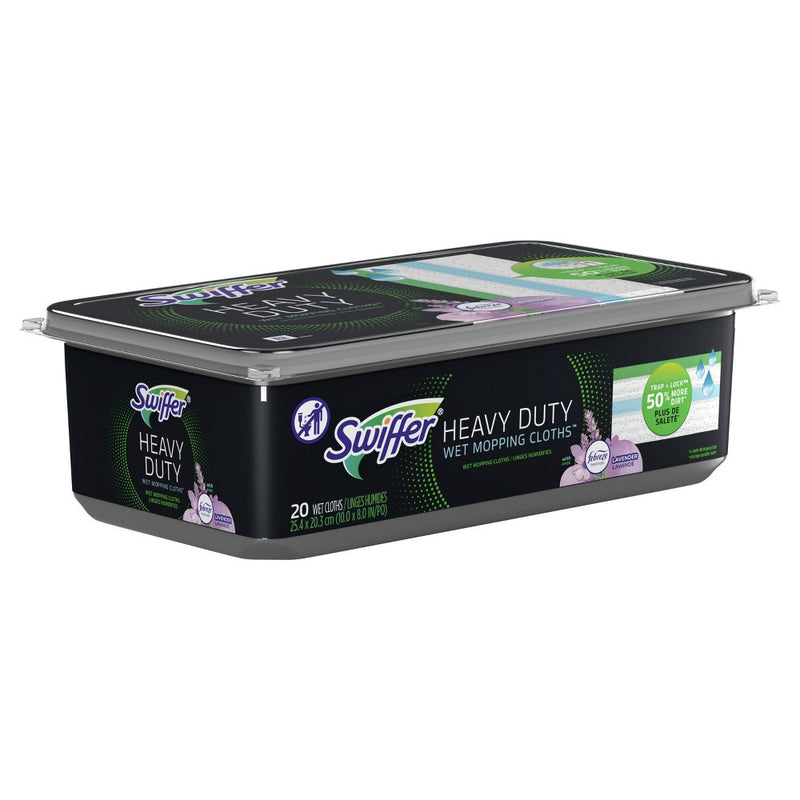 Swiffer Sweeper Heavy Duty Multi-Surface Wet Cloth Refills for Floor Mopping and Cleaning, Lavender scent - 20ct