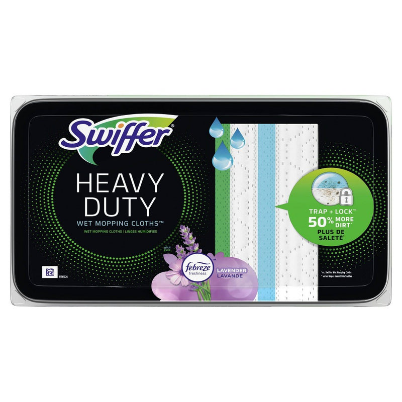 Swiffer Sweeper Heavy Duty Multi-Surface Wet Cloth Refills for Floor Mopping and Cleaning, Lavender scent - 20ct