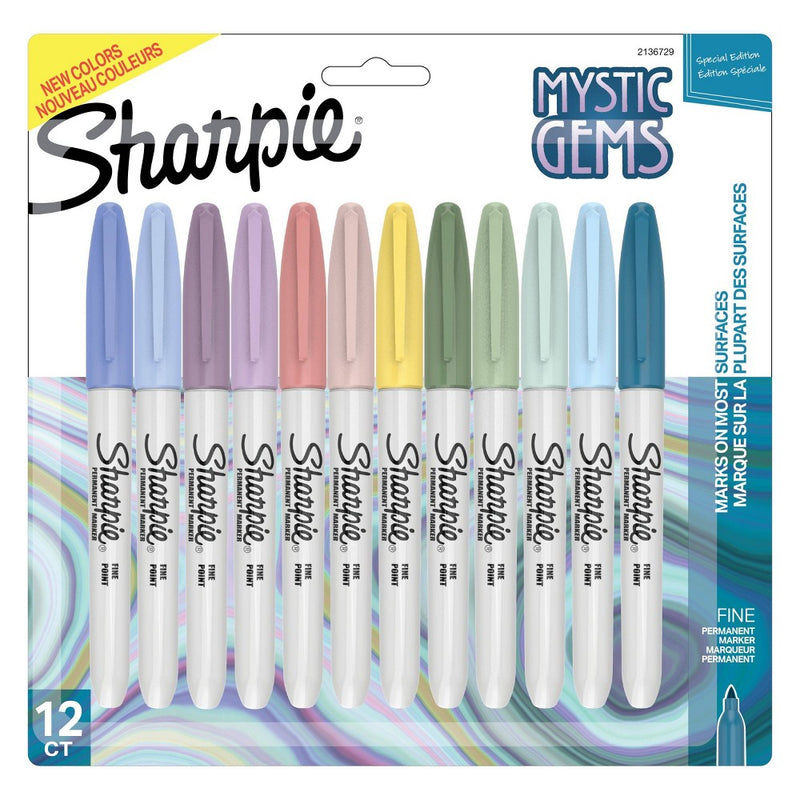 Sharpie 12pk Permanent Markers Fine Mystic Gems