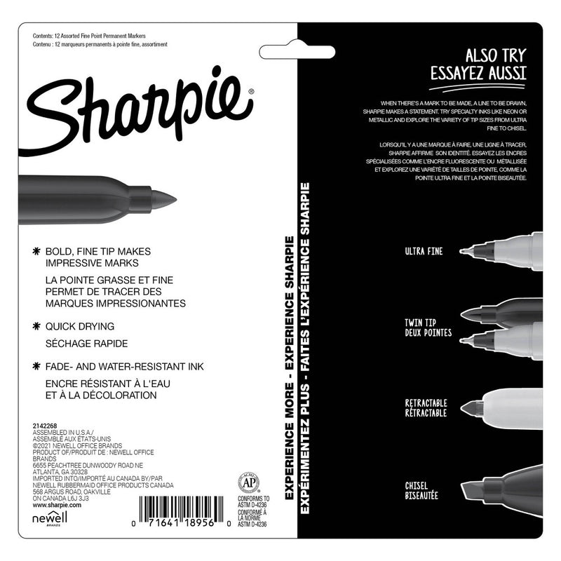 Sharpie 12pk Permanent Markers Fine Mystic Gems