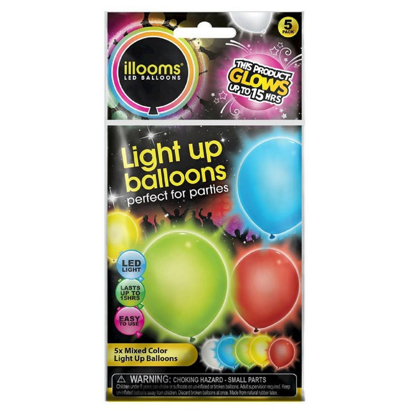 5ct illooms LED Light Up Mixed Solid Balloon