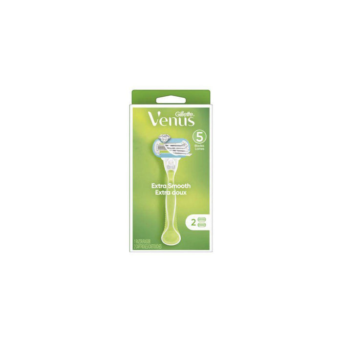 Venus Extra Smooth Green Women's Razor + 2 Razor Blade Refills