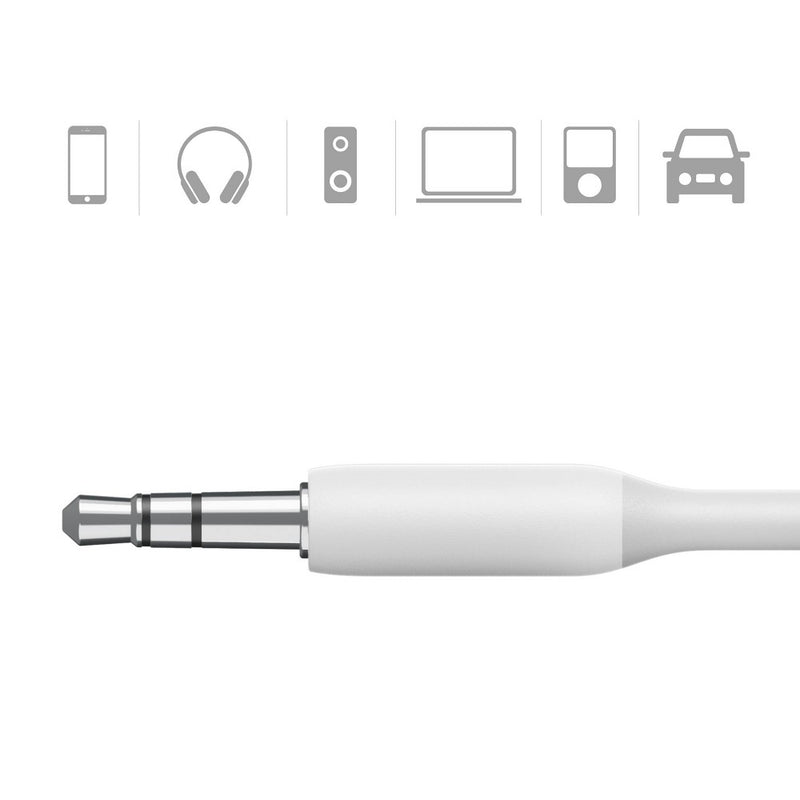 Anker 3' PowerLine Lightn to 3.5mm Audio Aux Adapter - White