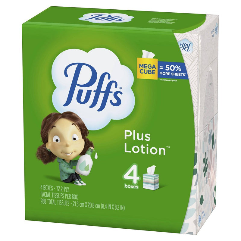 Puffs Plus Mega Lotion Facial Tissue - 4pk/288ct