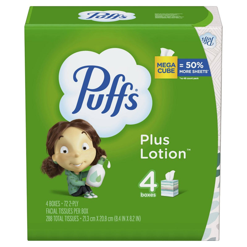 Puffs Plus Mega Lotion Facial Tissue - 4pk/288ct