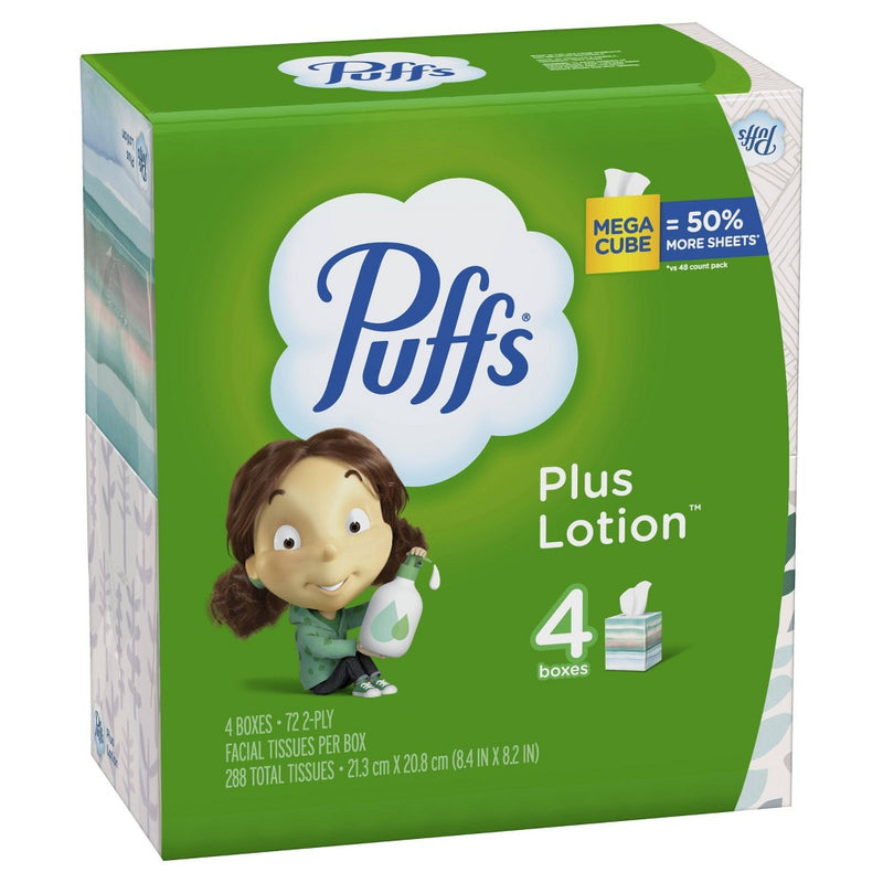 Puffs Plus Mega Lotion Facial Tissue - 4pk/288ct