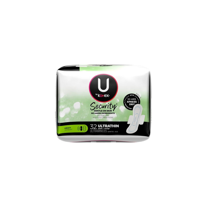 U by Kotex Security Ultra Thin Feminine Pads with Wings - 32ct