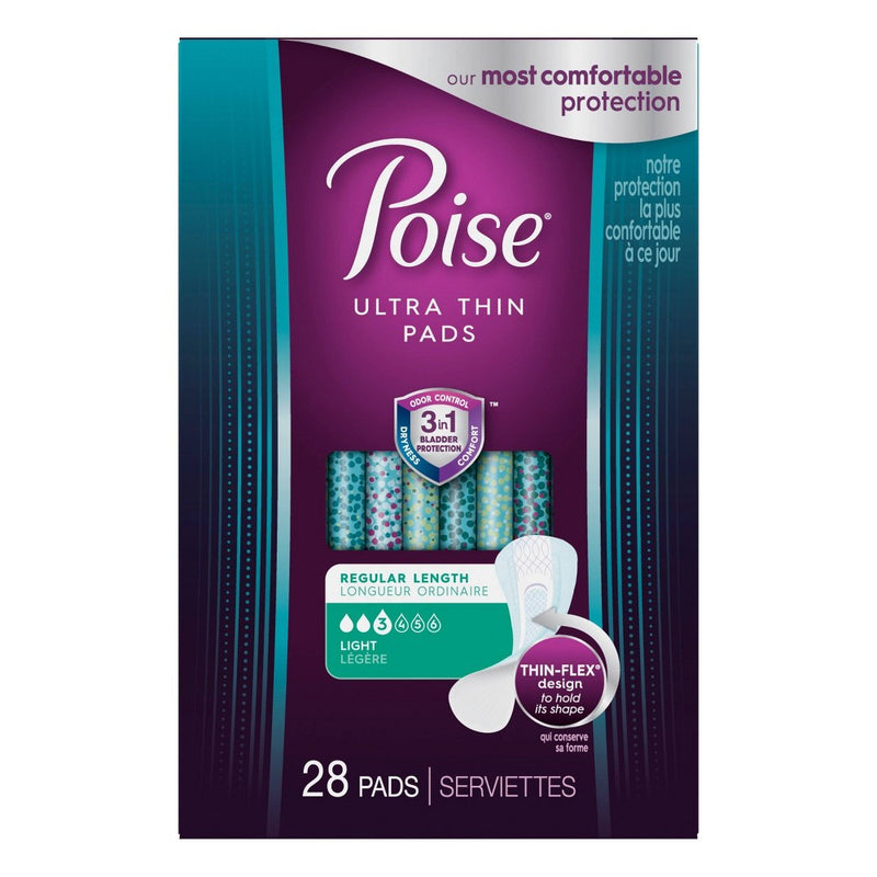 Poise Ultra Thin Postpartum Incontinence Pads - Light Absorbency - Regular - 28ct