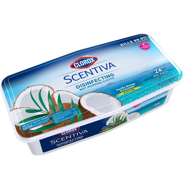 Clorox Scentiva Disinfecting Wet Mopping Cloths - Pacific Breeze & Coconut - 24ct