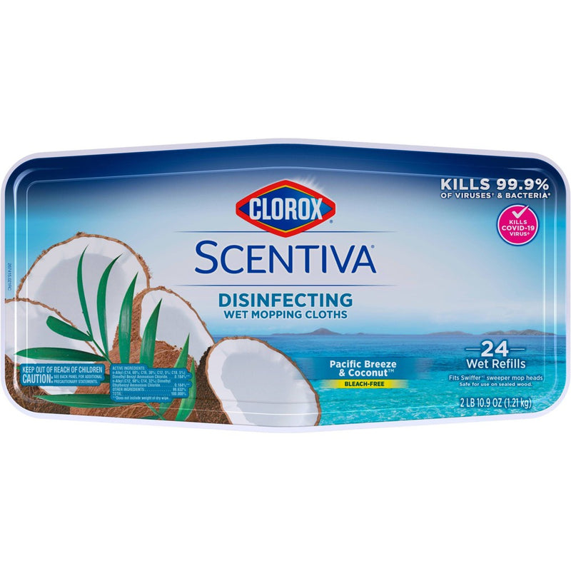 Clorox Scentiva Disinfecting Wet Mopping Cloths - Pacific Breeze & Coconut - 24ct