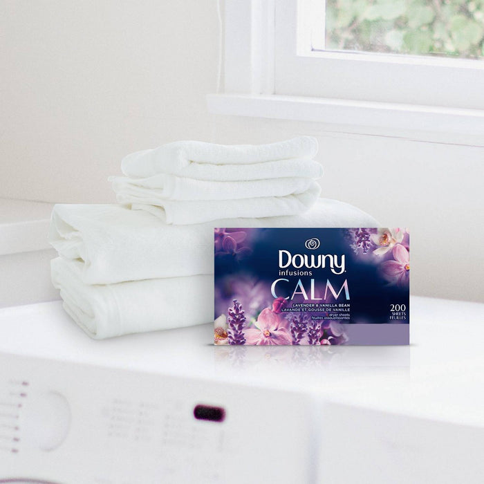Downy Infusions Lavender Scented Serenity Fabric Softener Dryer Sheets - 105ct