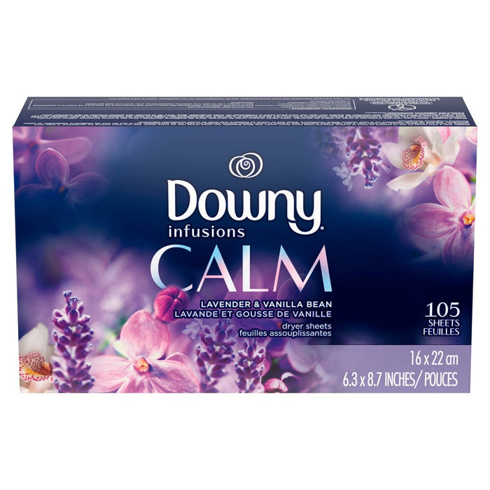 Downy Infusions Lavender Scented Serenity Fabric Softener Dryer Sheets - 105ct